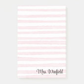 Persoonlijke op maat gemaakte naam docent roze lij post-it® notes (Voorkant)