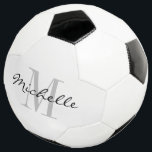 Persoonlijke op maat gemaakte naam monogram voetba voetbal<br><div class="desc">Persoonlijk op maat gemaakte naam monogram voetbal cadeau voor kinderen en volwassenen. Monogramontwerp met elegante typografie. Voeg je eigen naam, citaat of monogram toe. Maak je eigen bal voor mannen, vrouwen en kinderen. Cool verjaardagscadeau-idee voor jongens en meisjes die van voetballen houden. Ook leuk als bedankcadeau voor sportcoach, voetbalmoeder, voetbalvader,...</div>