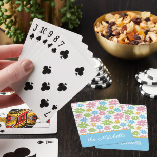 Persoonlijke op maat gemaakte retro bloem kunst sp pokerkaarten