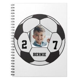 Persoonlijke op maat gemaakte voetbalspeler sportt notitieboek
