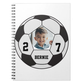 Persoonlijke op maat gemaakte voetbalspeler sportt notitieboek