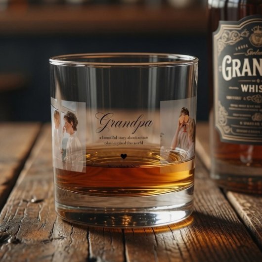 Persoonlijke opa aangepaste foto whisky glas