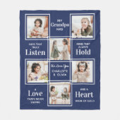Persoonlijke opa foto collage fleece Blanket Deken (Voorkant)