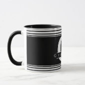 Persoonlijke opa-monogram zwart-witte mok (Links)