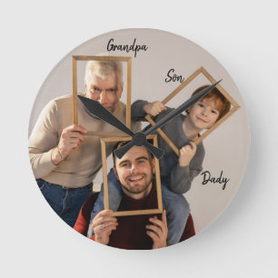 Persoonlijke Opa Vader Zoon Ronde Klok