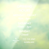 Persoonlijke openingstijden muursticker met logo raamsticker (Vel 3)