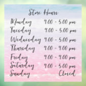 Persoonlijke openingstijden strandtafereel winkel raamsticker (Vel 3)