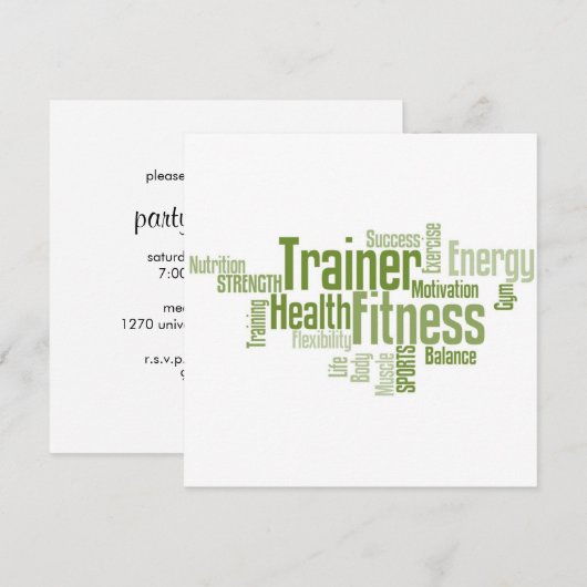 Persoonlijke opleidingsuitnodiging kaart (Voorkant / Achterkant)