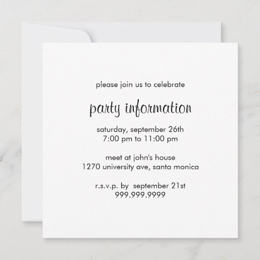 Persoonlijke opleidingsuitnodiging kaart (Achterkant)