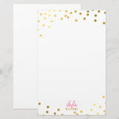PERSOONLIJKE OPMERKING Leuke glamoureuze gouden fo Briefpapier (Voorkant / Achterkant)