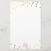 PERSOONLIJKE OPMERKING Leuke glamoureuze gouden fo Briefpapier (Voorkant)