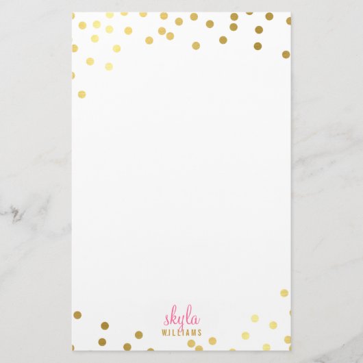 PERSOONLIJKE OPMERKING Leuke glamoureuze gouden fo Briefpapier (Voorkant)