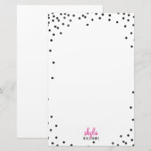 PERSOONLIJKE OPMERKING Leuke leuke polka dot confe Briefpapier (Voorkant / Achterkant)