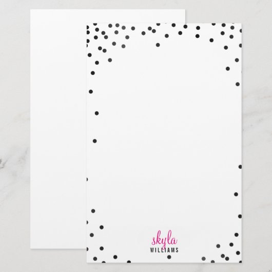 PERSOONLIJKE OPMERKING Leuke leuke polka dot confe Briefpapier (Voorkant / Achterkant)