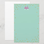 PERSOONLIJKE OPMERKING mini spot confetti gouden g Briefpapier (Voorkant / Achterkant)