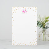 PERSOONLIJKE OPMERKING mini spot confetti vet goud Briefpapier (Staand voorkant)