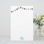 PERSOONLIJKE OPMERKING: schattig lichtblauw sinaas Briefpapier (Staand voorkant)