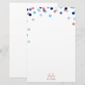 PERSOONLIJKE OPMERKING schattige heldere confetti  Briefpapier (Voorkant / Achterkant)