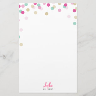 PERSOONLIJKE OPMERKING schattige heldere confetti  Briefpapier