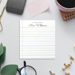 Persoonlijke opmerking van het Notitieblok van gel<br><div class="desc">Aangepaste notitie van het Notitieblok met gelinkt papier van de leerkracht. Mijn persoonlijke notitie van het leerpotloodnotitiepad is een geweldig cadeau voor je favoriete leraar. Pas aan met een naam voor een uniek geschenk. De leraren merken op dat pads geweldige vakantie maken of het einde van de jaargeschenken. Het ontwerp...</div>