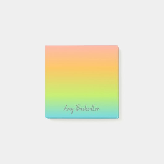 Persoonlijke opmerkingen van Ombre Pastel Rainbow Post-it® Notes (Voorkant)