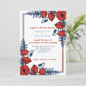 Persoonlijke oppy Floral Wedding Kaart (Staand voorkant)