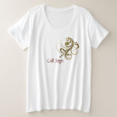 Persoonlijke oproepcode Dames Goud Scroll T-shirt (Design voorkant)
