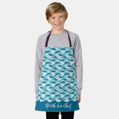 Persoonlijke opsomming van Narwhal Waves Print Bla Schort (Gedragen)