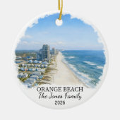 Persoonlijke Orange Beach Versiering, Op Maat Gema Keramisch Ornament (Voorkant)