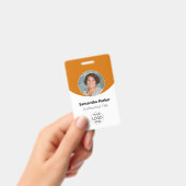 Persoonlijke oranje foto, logo, barcode werknemer badge (Handheld)