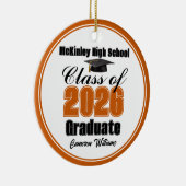 Persoonlijke oranje foto van de afstudeerklas van  keramisch ornament (Rechts)