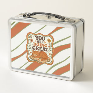 Persoonlijke oranje kat lunchbox
