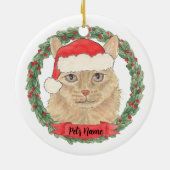 Persoonlijke Oranje Maine Coon Kat Kerstmis Keramisch Ornament (Achterkant)