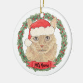 Persoonlijke Oranje Maine Coon Kerstkat Keramisch Ornament (Links)