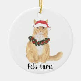 Persoonlijke Oranje Maine Coon Kerstmis Keramisch Ornament