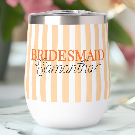 Persoonlijke oranje moderne script naam bruidsmeis