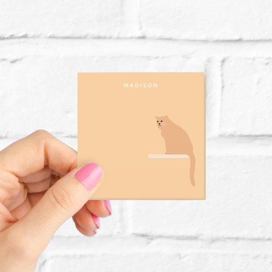 Persoonlijke Oranje Plaknotities met een Gemberkat Post-it® Notes
