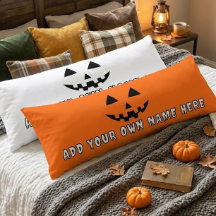 Persoonlijke Oranje Pompoen Halloween Je Naam Lichaamskussen