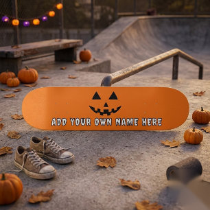 Persoonlijke Oranje Pompoen Halloween Je Naam Persoonlijk Skateboard