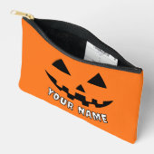 Persoonlijke Oranje Pompoen Halloween Uw Naam Etui (Open)