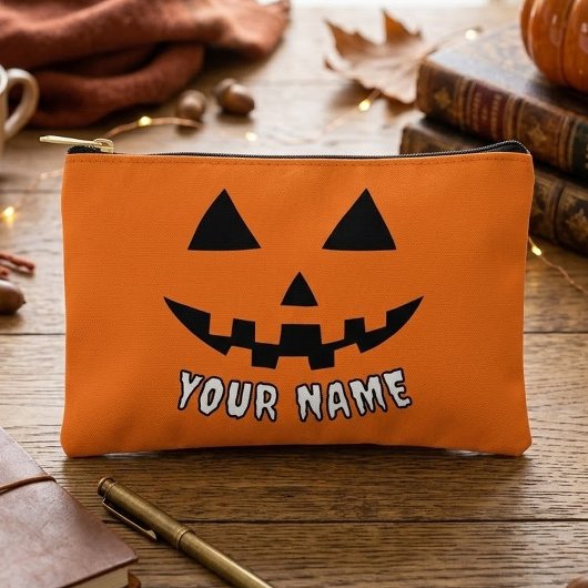 Persoonlijke Oranje Pompoen Halloween Uw Naam Etui