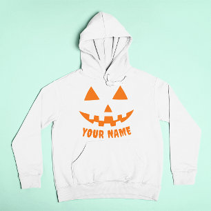 Persoonlijke Oranje Pompoen Halloween Uw Naam Hoodie