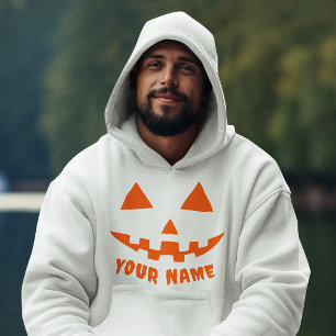 Persoonlijke Oranje Pompoen Halloween Uw Naam Hoodie