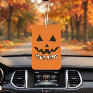 Persoonlijke Oranje Pompoen Halloween Uw Naam Luchtverfrisser