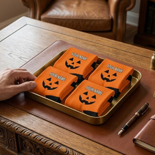 Persoonlijke Oranje Pompoen Halloween Uw Naam Sokken