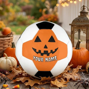 Persoonlijke Oranje Pompoen Halloween Uw Naam Voetbal