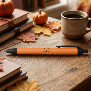 Persoonlijke Oranje Pompoen Halloween Uw Naam Zwarte Inkt Pen