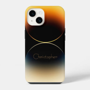 Persoonlijke oranje radiale textuur iPhone 15 14 Hoesje