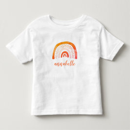 Persoonlijke Oranje Waterverf Regenboog Met Naam Kinder Shirts