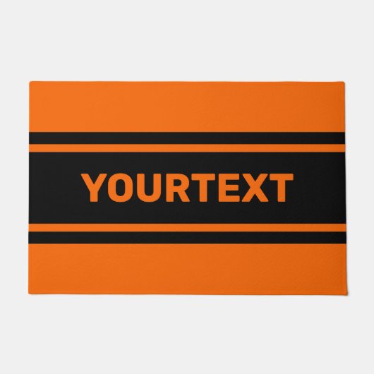 Persoonlijke Oranje zwarte racedoormat Deurmat (Voorkant)